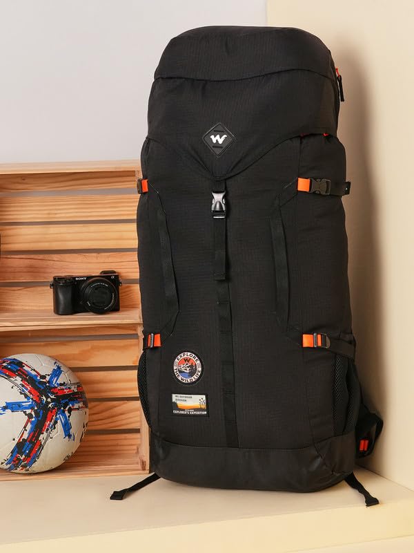 WILDCRAFT Expedition RSK 45 Polyester Rucksack – 45L Unisex Backpack for Travel, Trekking, Work & Everyday Use (Black) - Image 2
